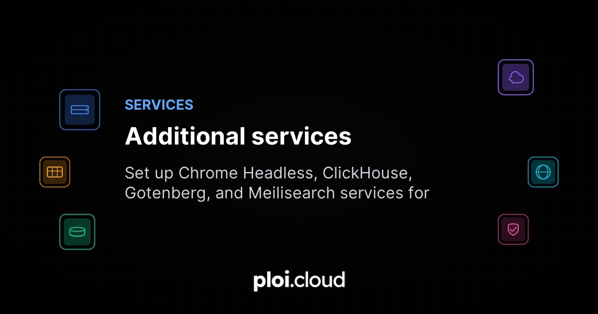 Additional services - Ploi Cloud