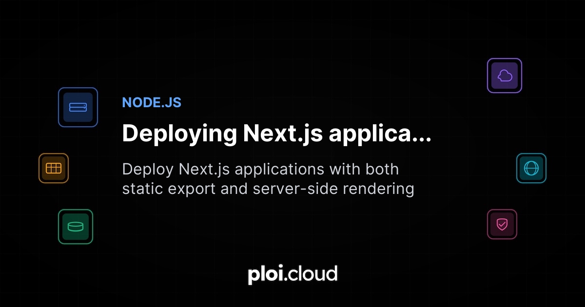 Deploying Next.js applications - Ploi Cloud