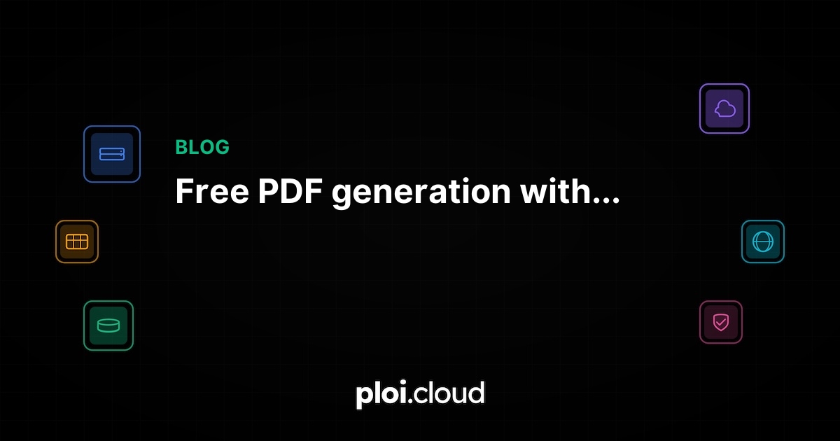 Free PDF generation with the Tools API 