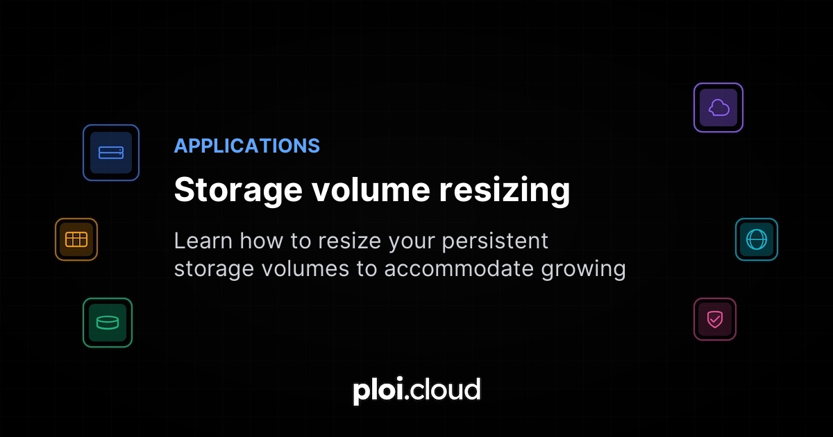 Storage volume resizing - Ploi Cloud